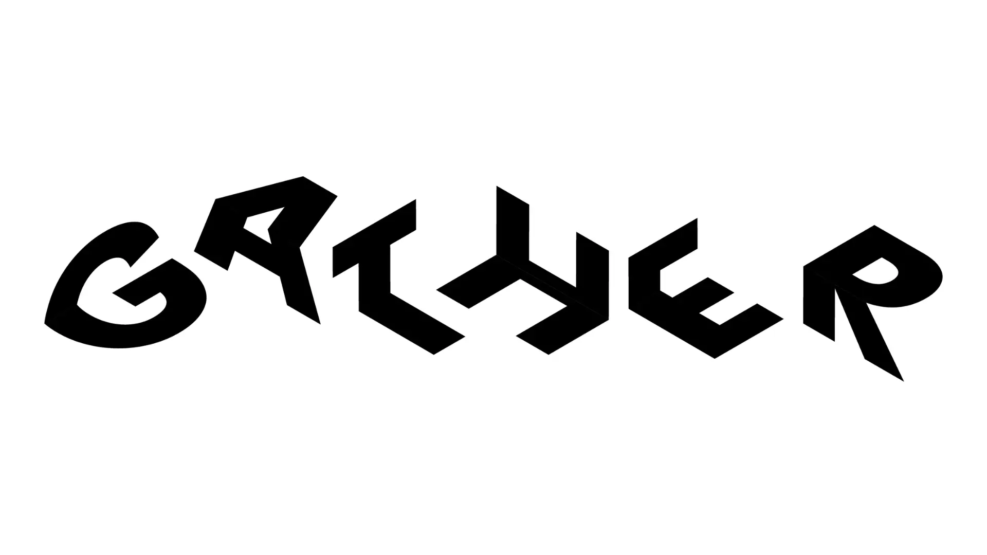 Black GATHER logo on white background